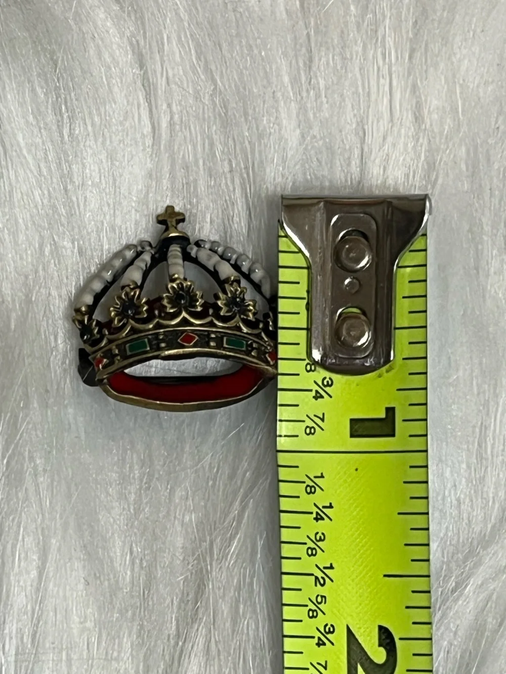 Enamel Crown Brooch